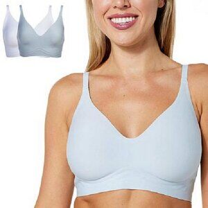 Rhonda Shear Invisible Edge Bonded Foam Bra with Back Closure Set of 2 MEDIUM